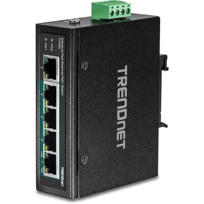 TRENDnet 5-poorts IND.Fast ETH POE + DIN-Rail Switch TRENDnet 5-poorts IND.Fast ETH POE + DIN-Rail Switch
