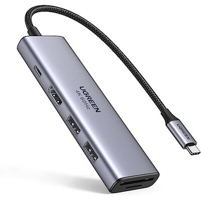 UGREEN Adaptateur Hub USB C HDMI 4K 60Hz PD 100W Recharge Compatible avec MacBook Pro Air M2 M1 iPad Pro XPS Surface Go Galaxy Tab S8 6 en 1 Dock USB C vers Multiple Ports USB 3.0 Carte SD MicroSD UGREEN Adaptateur Hub USB C HDMI 4K 60Hz PD 100W Recharge Compatible avec MacBook Pro Air M2 M1 iPad Pro XPS Surface Go Galaxy Tab S8 6 en 1 Dock USB C vers Multiple Ports USB 3.0 Carte SD MicroSD