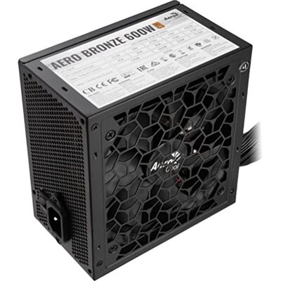 Aerocool Aero 80 Plus Brons 600W voeding Gaming PC voeding met 12V (50A), 120mm ventilator en 2x PCIe 6+2pin voor grafische kaarten 600W pc-voeding Aerocool Aero 80 Plus Brons 600W voeding Gaming PC voeding met 12V (50A), 120mm ventilator en 2x PCIe 6+2pin voor grafische kaarten 600W pc-voeding