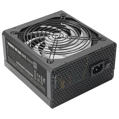 Tacens RADIX VII AG 600S, pc-stroombron ATX 600W, 80Plus Zilver, 87% efficiëntie, SMD en DC-DC-technologieën, 140 mm FDB AI-RPM ventilator, Japanse TK condensatoren Tacens RADIX VII AG 600S, pc-stroombron ATX 600W, 80Plus Zilver, 87% efficiëntie, SMD en DC-DC-technologieën, 140 mm FDB AI-RPM ventilator, Japanse TK condensatoren