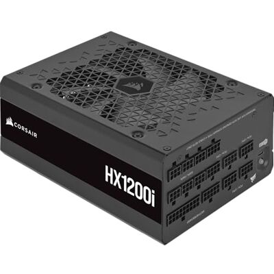 Corsair HX1200i (2025) Volledig modulaire ATX-voeding met zeer laag geluidsniveau met 12 V-2 x 6 kabel – voldoet aan ATX 3.1 en PCIe 5.1, Cybenetics platina-efficiëntie, ventilator met Corsair HX1200i (2025) Volledig modulaire ATX-voeding met zeer laag geluidsniveau met 12 V-2 x 6 kabel – voldoet aan ATX 3.1 en PCIe 5.1, Cybenetics platina-efficiëntie, ventilator met