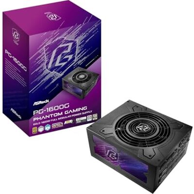 ASRock Stroombron PG-1600G, PSU, 1600 W, 80 Plus Gold, 135 mm, modulair, PCI-E 5.1 (12+4pin) x2, PCI-E (6+2-polig) x8, SATA (5-polig) x12 ASRock Stroombron PG-1600G, PSU, 1600 W, 80 Plus Gold, 135 mm, modulair, PCI-E 5.1 (12+4pin) x2, PCI-E (6+2-polig) x8, SATA (5-polig) x12