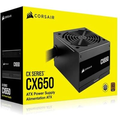 Corsair CX650 80 Plus niet-modulair brons met laag geluidsniveau ATX 650 W stroombron VK zwart Corsair CX650 80 Plus niet-modulair brons met laag geluidsniveau ATX 650 W stroombron VK zwart