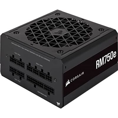 Corsair RM750e (2023) ATX-voeding, volledig modulair en stil, compatibel met ATX 3.1 en PCIe 5.1, condensatoren bij 105 °C, efficiëntie 80 Plus Gold, moderne standby-ondersteuning, zwart Corsair RM750e (2023) ATX-voeding, volledig modulair en stil, compatibel met ATX 3.1 en PCIe 5.1, condensatoren bij 105 °C, efficiëntie 80 Plus Gold, moderne standby-ondersteuning, zwart