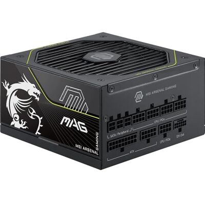MSI MAG A1000PLS PCIE5 PC-voeding, Safeguard GPU, hoofdcondensator 105 °C, Fan Safeguard, 1000 W, 80 Plus Platinum, ATX 3.1, native aansluiting 12 V-2 x 6, wafelkabels MSI MAG A1000PLS PCIE5 PC-voeding, Safeguard GPU, hoofdcondensator 105 °C, Fan Safeguard, 1000 W, 80 Plus Platinum, ATX 3.1, native aansluiting 12 V-2 x 6, wafelkabels