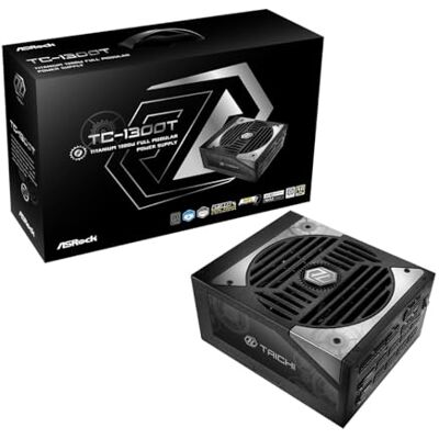 ASRock Stroombron TC-1300T, PSU, 1300 W, 80 Plus titanium, 135 mm, modulair, PCI-E 5.1 (12+4pin) x2, PCI-E (6+2-polig) x8, SATA (5-polig) x9 ASRock Stroombron TC-1300T, PSU, 1300 W, 80 Plus titanium, 135 mm, modulair, PCI-E 5.1 (12+4pin) x2, PCI-E (6+2-polig) x8, SATA (5-polig) x9