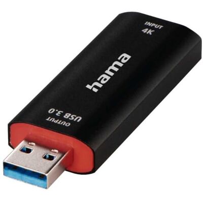 Hama 4K HDMI naar USB 3.0 video-opnamekaart (voor directe opname van een spiegelreflexcamera, camcorder of actiecamera met pc, laptop voor streaming Hama 4K HDMI naar USB 3.0 video-opnamekaart (voor directe opname van een spiegelreflexcamera, camcorder of actiecamera met pc, laptop voor streaming