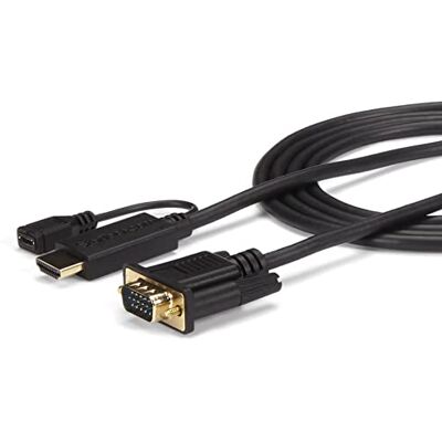 StarTech .com HDMI naar VGA adapterkabel 1,8 m actieve HDMI naar VGA converter HD15 M/M 1920 x 1200 / 1080p zwart (HD2VGAMM6) StarTech .com HDMI naar VGA adapterkabel 1,8 m actieve HDMI naar VGA converter HD15 M/M 1920 x 1200 / 1080p zwart (HD2VGAMM6)
