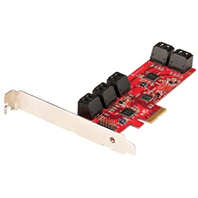 StarTech . com 10-poorts PCI Express SATA kaart PCIe SATA controller ASM1166 Non-Raid PCI Express 2.0 naar SATA converter Gestapelde connectoren SATA-uitbreidingskaart (10P6G-PCIE-SATA-CARD) StarTech . com 10-poorts PCI Express SATA kaart PCIe SATA controller ASM1166 Non-Raid PCI Express 2.0 naar SATA converter Gestapelde connectoren SATA-uitbreidingskaart (10P6G-PCIE-SATA-CARD)