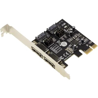 KALEA-INFORMATIQUE 2-poorts SATA 3 PCI Express PCIe controllerkaart met interne SATA en externe eSATA-aansluitingen. ASM1061-chipset KALEA-INFORMATIQUE 2-poorts SATA 3 PCI Express PCIe controllerkaart met interne SATA en externe eSATA-aansluitingen. ASM1061-chipset