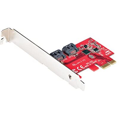 StarTech . com 2-poorts PCI Express SATA kaart PCIe SATA controller 6Gbps ASM1166 Non-RAID PCI Express 3.0-kaart naar SATA Gestapelde SATA-stekkers SATA-uitbreidingskaart (2P6G-PCIE-SATA-CARD) StarTech . com 2-poorts PCI Express SATA kaart PCIe SATA controller 6Gbps ASM1166 Non-RAID PCI Express 3.0-kaart naar SATA Gestapelde SATA-stekkers SATA-uitbreidingskaart (2P6G-PCIE-SATA-CARD)