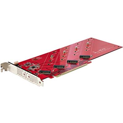 StarTech .com Quad M.2 PCIe-adapterkaart, PCIe x16 naar Quad NVMe SSD of AHCI M.2, PCI Express 4.0, 7,8 GB/s, bifurcatie vereist, Windows/Linux compatibel (QUAD-M2-PCIE-CARD-B) StarTech .com Quad M.2 PCIe-adapterkaart, PCIe x16 naar Quad NVMe SSD of AHCI M.2, PCI Express 4.0, 7,8 GB/s, bifurcatie vereist, Windows/Linux compatibel (QUAD-M2-PCIE-CARD-B)