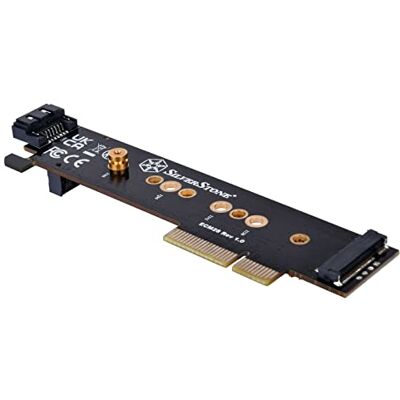 Silverstone SST-ECM28 adapterkaart, 1 x SSD NVMe en 1 x SSD SATA M.2 op PCIe x4 1U Silverstone SST-ECM28 adapterkaart, 1 x SSD NVMe en 1 x SSD SATA M.2 op PCIe x4 1U