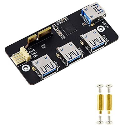 Waveshare PCI-E naar USB 3.2 uitbreidingskaart voor Raspberry Pi Compute Module 4 IO Board, Adapterkaart 4 Poorten PCI Express naar USB 3.2 Gen1, PCI-E naar USB 3.2 Kaart Aangedreven door PCIe 12V of 12V DC Waveshare PCI-E naar USB 3.2 uitbreidingskaart voor Raspberry Pi Compute Module 4 IO Board, Adapterkaart 4 Poorten PCI Express naar USB 3.2 Gen1, PCI-E naar USB 3.2 Kaart Aangedreven door PCIe 12V of 12V DC