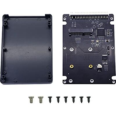 GINTOOYUN MSATA Mini PCI-E SSD naar 2,5 inch IDE 44-pins converter kaart met beschermhoes, zwart voor laptop, desktop en meer GINTOOYUN MSATA Mini PCI-E SSD naar 2,5 inch IDE 44-pins converter kaart met beschermhoes, zwart voor laptop, desktop en meer