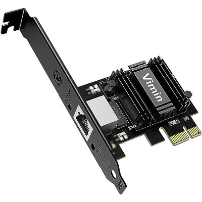 VIMIN PCIe 2.5G Base-T netwerkkaart met Realtek RTL8125B Verander de PCIe-sleuf in een 2,5G Ethernet-poort, 2500/1000/1000 Mbit/s PCI Express Ethernet-adapter voor Windows en Linux VIMIN PCIe 2.5G Base-T netwerkkaart met Realtek RTL8125B Verander de PCIe-sleuf in een 2,5G Ethernet-poort, 2500/1000/1000 Mbit/s PCI Express Ethernet-adapter voor Windows en Linux