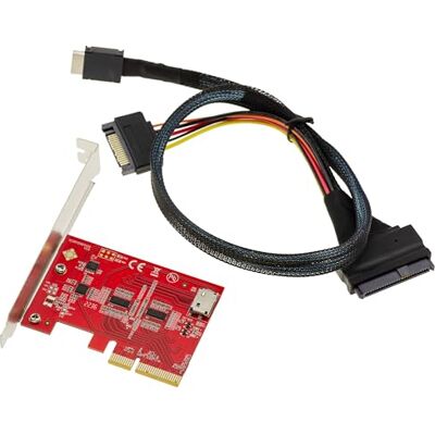 KALEA-INFORMATIQUE Carte Contrôleur Redriver PCIe Gen 4.0 x4 vers Oculink SFF-8612 SFF-8611 avec Cordon pour Montage SSD U2 NVMe SFF-8639 KALEA-INFORMATIQUE Carte Contrôleur Redriver PCIe Gen 4.0 x4 vers Oculink SFF-8612 SFF-8611 avec Cordon pour Montage SSD U2 NVMe SFF-8639