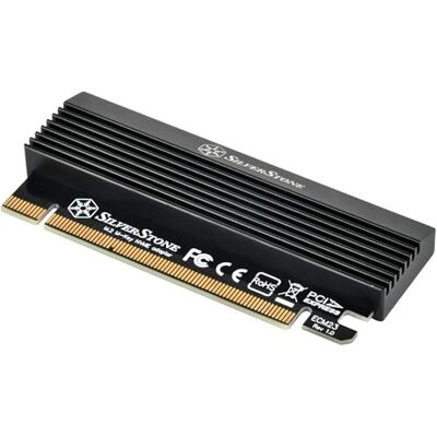 Silverstone SST-ECM23 PCI-E SuperSpeed uitbreidingskaart, PCI Express x4 naar M.2 (M Key), aluminium koellichaam en een koelplaat Silverstone SST-ECM23 PCI-E SuperSpeed uitbreidingskaart, PCI Express x4 naar M.2 (M Key), aluminium koellichaam en een koelplaat