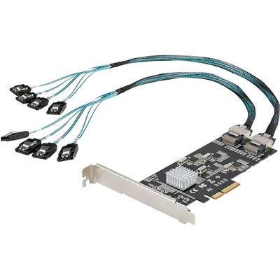 StarTech . com 8-poorts PCIe SATA-controller kaart SATA PCI Express 6Gbps 4 host controllers PCIe SATA controller-kaart PCI-e x4 Gen 2 naar SATA III SATA HDD/SSD (8P6G-PCIE-SATA-CARD) StarTech . com 8-poorts PCIe SATA-controller kaart SATA PCI Express 6Gbps 4 host controllers PCIe SATA controller-kaart PCI-e x4 Gen 2 naar SATA III SATA HDD/SSD (8P6G-PCIE-SATA-CARD)