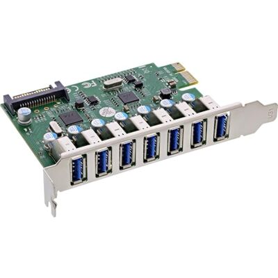 InLine PCIe USB 3.2-7 poorten USB-A Gen.1-5 Gbit/s SATA-stroomaansluiting VL805 voor Windows en Linux 76661L InLine PCIe USB 3.2-7 poorten USB-A Gen.1-5 Gbit/s SATA-stroomaansluiting VL805 voor Windows en Linux 76661L