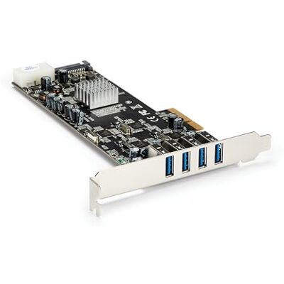 StarTech . com 4-poorts PCIe USB 3.0-kaart met 4 speciale 5Gbps kanalen (USB 3.2 Gen 1) UASP SATA/LP4 voeding PCI Express adapterkaart (PEXUSB3S44V) StarTech . com 4-poorts PCIe USB 3.0-kaart met 4 speciale 5Gbps kanalen (USB 3.2 Gen 1) UASP SATA/LP4 voeding PCI Express adapterkaart (PEXUSB3S44V)
