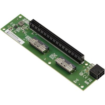KALEA-INFORMATIQUE MCIO 8i kaart met 2 poorten naar PCIe Gen 5.0 x8 of x16 om een PCI Express-poort te verplaatsen, MCIO-connectoren parallel aan de PCIe-sleuf KALEA-INFORMATIQUE MCIO 8i kaart met 2 poorten naar PCIe Gen 5.0 x8 of x16 om een PCI Express-poort te verplaatsen, MCIO-connectoren parallel aan de PCIe-sleuf