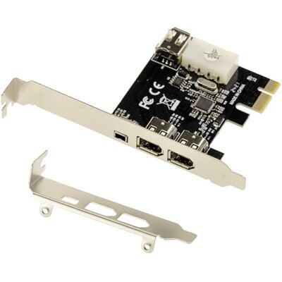 KALEA-INFORMATIQUE PCI Express PCIe naar FireWire 400 IEEE1394a 2+1-poorts 6-punts en 4-punts controllerkaart met chipset Via VT6315. met Ilink-kabel en Low en High Profile beugels KALEA-INFORMATIQUE PCI Express PCIe naar FireWire 400 IEEE1394a 2+1-poorts 6-punts en 4-punts controllerkaart met chipset Via VT6315. met Ilink-kabel en Low en High Profile beugels