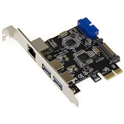 KALEA-INFORMATIQUE USB 3.0 + Gigabit Ethernet Combo PCIe-kaart. 2 externe USB 3 poorten + 19-pins stekker (2 interne USB 3 poorten) KALEA-INFORMATIQUE USB 3.0 + Gigabit Ethernet Combo PCIe-kaart. 2 externe USB 3 poorten + 19-pins stekker (2 interne USB 3 poorten)