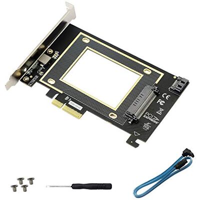 GINTOOYUN Carte d'extension U.2 vers PCIE, SFF 8639 vers PCIE 3.0 x4, adaptateur PCI-E 3.0 X4 SATA, pour SSD U.2 NVME de 2,5" et SSD SATA de 2,5". GINTOOYUN Carte d'extension U.2 vers PCIE, SFF 8639 vers PCIE 3.0 x4, adaptateur PCI-E 3.0 X4 SATA, pour SSD U.2 NVME de 2,5" et SSD SATA de 2,5".