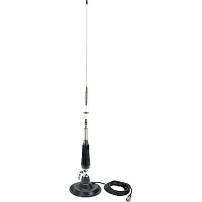 PNI Opvouwbare CB 850 antenne met magneetvoet 145 mm, lengte 85 cm, 26-28 MHz, 300 W, verlichting bij overdracht, PL-schroefdraad, zonder accessoires PNI Opvouwbare CB 850 antenne met magneetvoet 145 mm, lengte 85 cm, 26-28 MHz, 300 W, verlichting bij overdracht, PL-schroefdraad, zonder accessoires