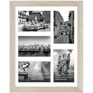 Americanflat Fotolijst 10 x 15 cm, drijfhout, frame 28 x 36 cm, zonder passe-partout of met passe-partout voor vijf foto's, 15 x 10 cm, met schokbestendig glas Americanflat Fotolijst 10 x 15 cm, drijfhout, frame 28 x 36 cm, zonder passe-partout of met passe-partout voor vijf foto's, 15 x 10 cm, met schokbestendig glas