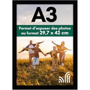 Americanflat A3 fotolijst zwart A3 MDF lijst met gepolijst onbreekbaar glas en geïntegreerd ophangmateriaal horizontaal en verticaal formaat voor muur Americanflat A3 fotolijst zwart A3 MDF lijst met gepolijst onbreekbaar glas en geïntegreerd ophangmateriaal horizontaal en verticaal formaat voor muur