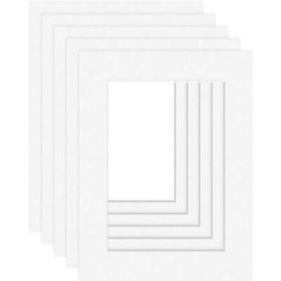 DEHA Design passe-partout (set van 5) 30 x 40 cm voor foto's 20,5 x 29,5 cm (DIN A4), wit glanzend DEHA Design passe-partout (set van 5) 30 x 40 cm voor foto's 20,5 x 29,5 cm (DIN A4), wit glanzend
