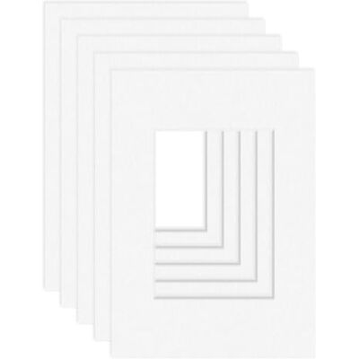DEHA Design passe-partout (set van 5) 21 x 29,7 cm (DIN A4) voor foto's 13 x 18 cm, wit glanzend DEHA Design passe-partout (set van 5) 21 x 29,7 cm (DIN A4) voor foto's 13 x 18 cm, wit glanzend