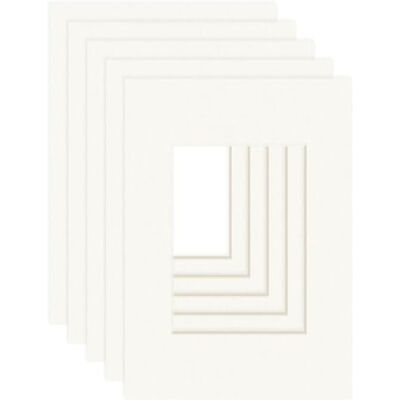 DEHA Design passe-partout (set van 5) 21 x 29,7 cm (DIN A4) voor foto's 13 x 18 cm, ivoorkleurig DEHA Design passe-partout (set van 5) 21 x 29,7 cm (DIN A4) voor foto's 13 x 18 cm, ivoorkleurig