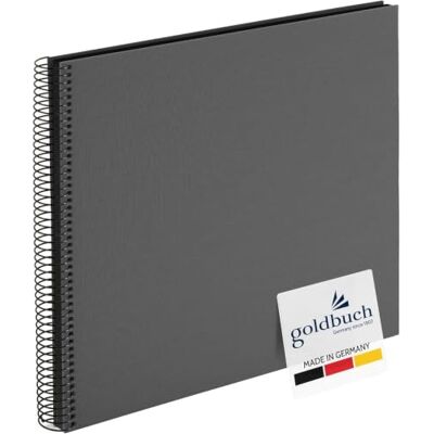 Goldbuch 25525 Spiraalalbum Bella Vista, fotoalbum, 35 x 30 cm, fotoalbum met 40 zwarte pagina's, herinneringsalbum van linnen, fotoboek voor foto's en foto's om in te plakken, grijs Goldbuch 25525 Spiraalalbum Bella Vista, fotoalbum, 35 x 30 cm, fotoalbum met 40 zwarte pagina's, herinneringsalbum van linnen, fotoboek voor foto's en foto's om in te plakken, grijs