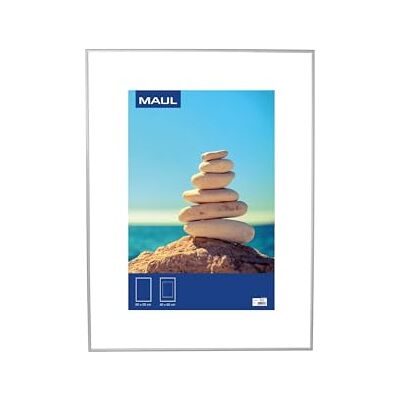 MAUL design Fotolijst, 60 x 80 cm, aluminium, om op te hangen in liggend en staand formaat, elegant smal frame met passe-partout, ideaal voor foto's, collage en foto's, zilver profil fin élégant, portrait ou paysage, à poser ou suspendre, fermeture rapi MAUL design Fotolijst, 60 x 80 cm, aluminium, om op te hangen in liggend en staand formaat, elegant smal frame met passe-partout, ideaal voor foto's, collage en foto's, zilver profil fin élégant, portrait ou paysage, à poser ou suspendre, fermeture rapi