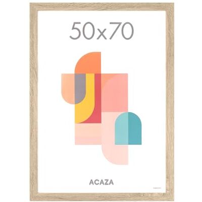 ACAZA Fotolijst 50 x 70 cm, MDF-hout en acrylglas, voor foto's, posters en puzzels, wanddecoratie, portret en landschap, licht eiken ACAZA Fotolijst 50 x 70 cm, MDF-hout en acrylglas, voor foto's, posters en puzzels, wanddecoratie, portret en landschap, licht eiken