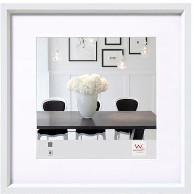 walther design ES220W Fotolijst wit 20 x 20 cm met passe-partout, kunststof frame stalen stijl ES220W walther design ES220W Fotolijst wit 20 x 20 cm met passe-partout, kunststof frame stalen stijl ES220W