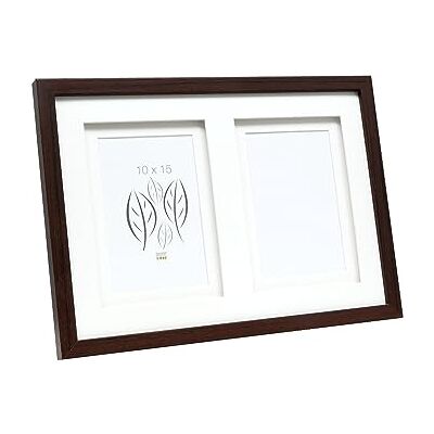 Deknudt Frames S65KQ2 Fotolijst met dubbele passe-partout voor 2 foto's, hout, 10 x 15 cm, bruin Deknudt Frames S65KQ2 Fotolijst met dubbele passe-partout voor 2 foto's, hout, 10 x 15 cm, bruin