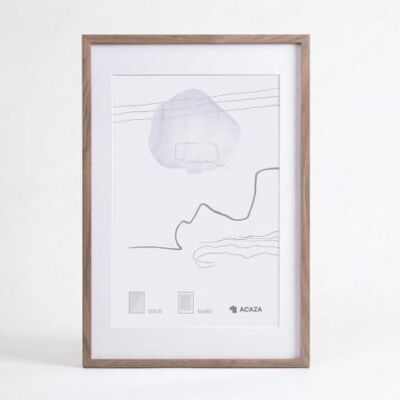 ACAZA Fotolijst 50 x 70 cm met passe-partout, gelakt hout en acrylglas, 40 x 60 cm zonder passe-partout, voor foto's, posters en puzzels, portret en landschap, rookeik ACAZA Fotolijst 50 x 70 cm met passe-partout, gelakt hout en acrylglas, 40 x 60 cm zonder passe-partout, voor foto's, posters en puzzels, portret en landschap, rookeik