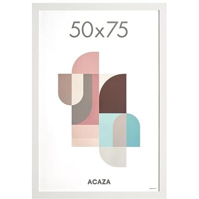 ACAZA Fotolijst 50 x 75 cm, MDF-hout en acrylglas, voor foto's, posters en puzzels, wanddecoratie, portret en landschap, wit ACAZA Fotolijst 50 x 75 cm, MDF-hout en acrylglas, voor foto's, posters en puzzels, wanddecoratie, portret en landschap, wit