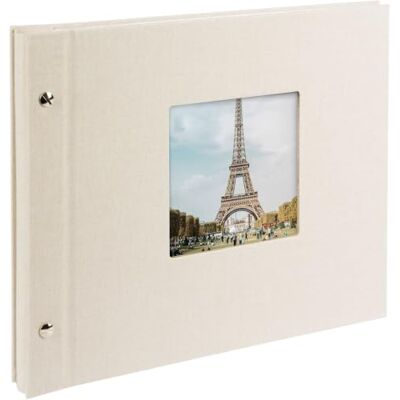 Goldbuch Bella Vista, 26823, schroefalbum met uitsparing voor foto's, 30 x 25 cm, fotoalbum met 40 witte pagina's met pergamijntabbladen, album uitbreidbaar, fotoboek van linnen, zandgrijs Livre photo extensible avec découpe de fenêtre, couverture en li Goldbuch Bella Vista, 26823, schroefalbum met uitsparing voor foto's, 30 x 25 cm, fotoalbum met 40 witte pagina's met pergamijntabbladen, album uitbreidbaar, fotoboek van linnen, zandgrijs Livre photo extensible avec découpe de fenêtre, couverture en li