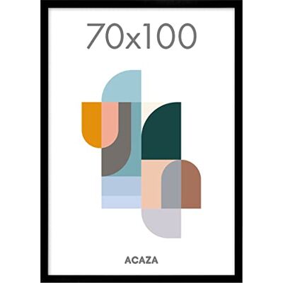 ACAZA Fotolijst 70 x 100 cm, mdf-houten fotolijst voor fotomuur, grote fotolijst voor posters of foto's als wanddecoratie, zwart ACAZA Fotolijst 70 x 100 cm, mdf-houten fotolijst voor fotomuur, grote fotolijst voor posters of foto's als wanddecoratie, zwart