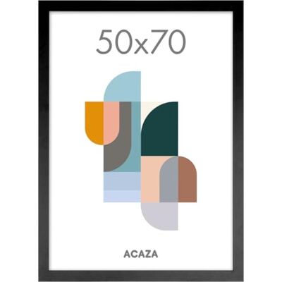 ACAZA Fotolijst 50 x 70 cm, mdf-houten fotolijst voor fotomuur, grote fotolijst voor posters of foto's als wanddecoratie, zwart ACAZA Fotolijst 50 x 70 cm, mdf-houten fotolijst voor fotomuur, grote fotolijst voor posters of foto's als wanddecoratie, zwart
