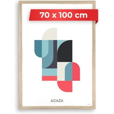 ACAZA Poster Lijst, grote Kader voor Foto's of Posters van 70 x 100 cm, MDF Hout, Rand in lichte eik Kleur ACAZA Poster Lijst, grote Kader voor Foto's of Posters van 70 x 100 cm, MDF Hout, Rand in lichte eik Kleur