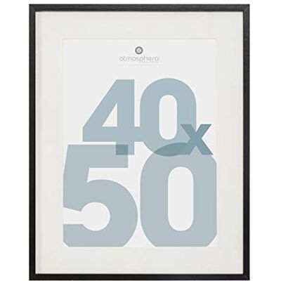 ATMOSPHERA CREATEUR D'INTERIEUR Atmosphera Fotolijst Manu, zwart, 40 x 50 cm, met passe-partout, 30 x 40 cm, om neer te zetten of op te hangen, voor wanddecoratie, woonkamer, kantoor ATMOSPHERA CREATEUR D'INTERIEUR Atmosphera Fotolijst Manu, zwart, 40 x 50 cm, met passe-partout, 30 x 40 cm, om neer te zetten of op te hangen, voor wanddecoratie, woonkamer, kantoor