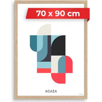 ACAZA Fotolijst 70 x 90 cm, MDF-hout en acrylglas, voor foto's, posters en puzzels, wanddecoratie, portret en landschap, licht eiken ACAZA Fotolijst 70 x 90 cm, MDF-hout en acrylglas, voor foto's, posters en puzzels, wanddecoratie, portret en landschap, licht eiken