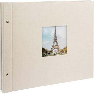Goldbuch Bella Vista, 28523, schroefalbum met uitsparing voor foto's, 39 x 31 cm, fotoalbum met 40 zwarte pagina's met pergamijn scheidingsbladen, album uitbreidbaar, fotoboek van linnen, zandgrijs Goldbuch Bella Vista, 28523, schroefalbum met uitsparing voor foto's, 39 x 31 cm, fotoalbum met 40 zwarte pagina's met pergamijn scheidingsbladen, album uitbreidbaar, fotoboek van linnen, zandgrijs