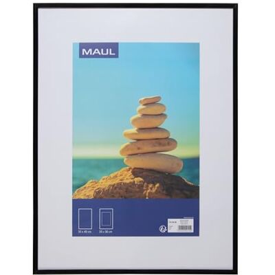 MAUL art Fotolijst 30 x 40 cm, kunststof fotolijst voor staand of liggend formaat, met passe-partout, verwisselbare lijst om neer te zetten, ideaal voor foto's en collages, zwart MAUL art Fotolijst 30 x 40 cm, kunststof fotolijst voor staand of liggend formaat, met passe-partout, verwisselbare lijst om neer te zetten, ideaal voor foto's en collages, zwart